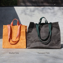 waxed canvas transport tote