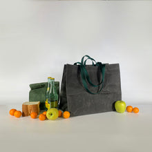 waxed canvas transport tote