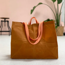 waxed canvas transport tote