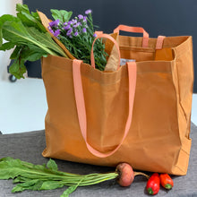 waxed canvas transport tote