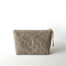 waxed canvas cosmetic pouch