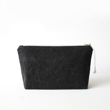 waxed canvas cosmetic pouch