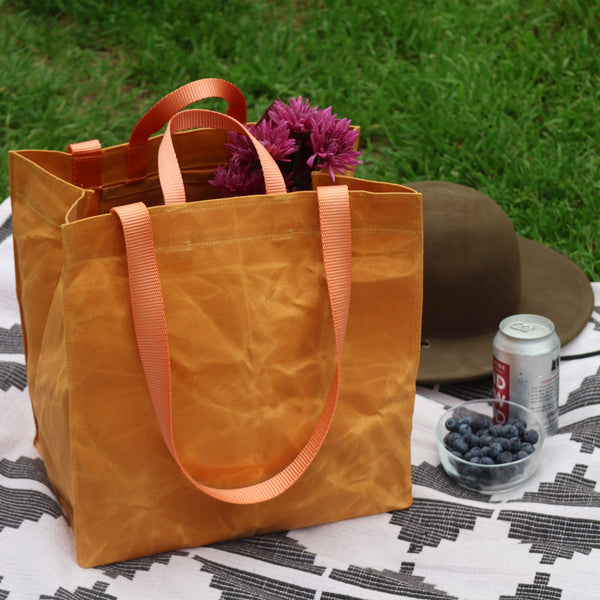 waxed canvas market tote