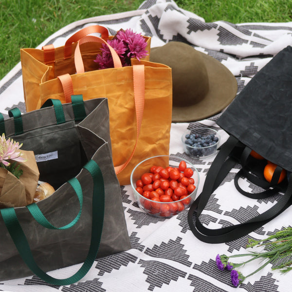 waxed canvas market tote