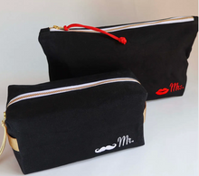 waxed canvas dopp kit, Mr & Mrs. embroidered set