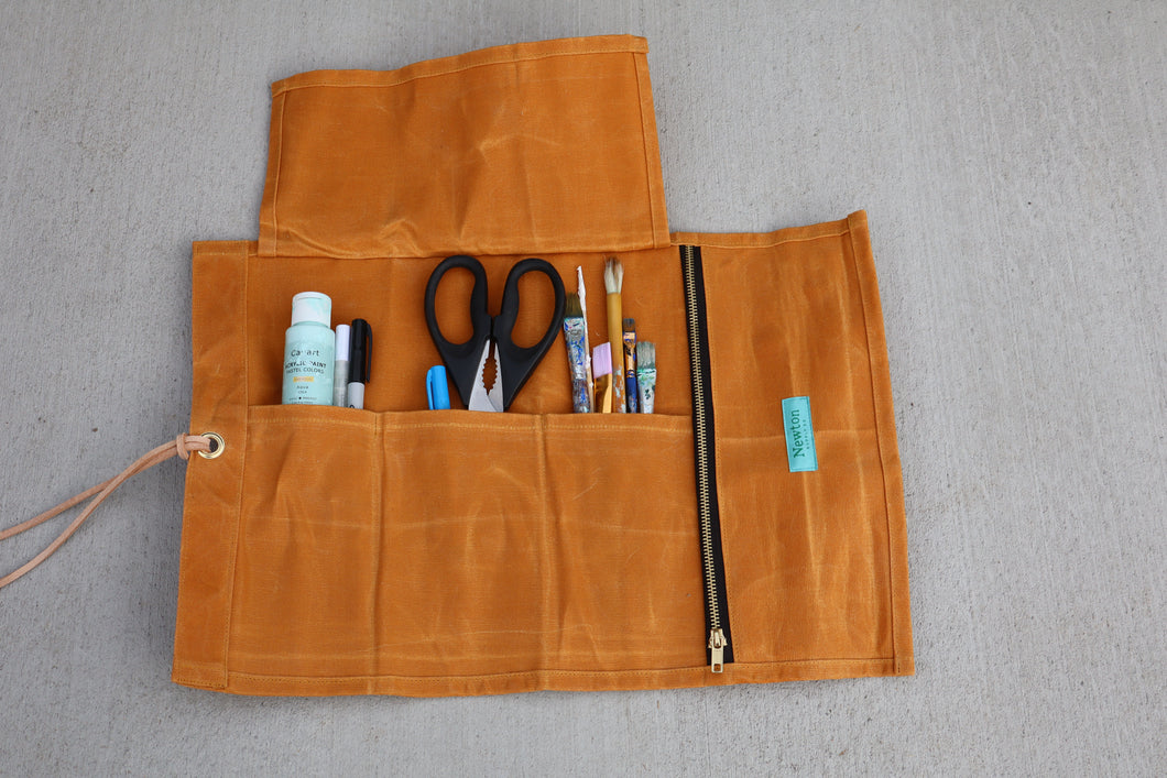 waxed canvas tool roll