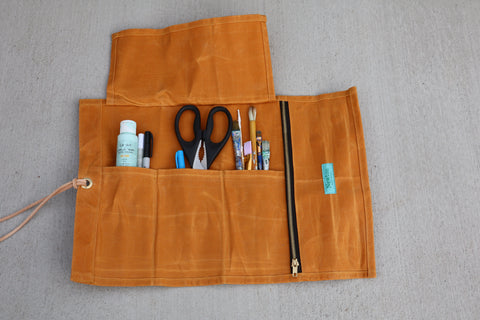 waxed canvas tool roll