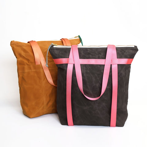 waxed canvas totepack - convertible
