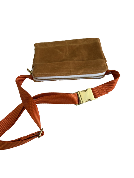 waxed canvas concert bag - burnt orange