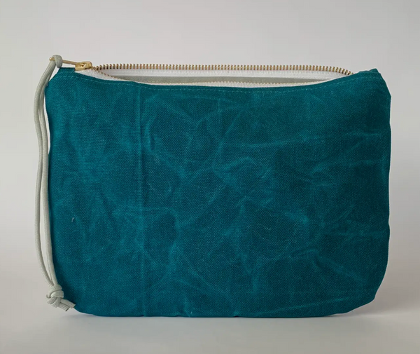 waxed canvas clutch