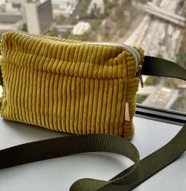 THE Concert Bag / chartreuse velvet or corduroy