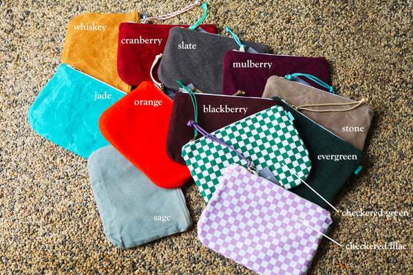 **Sample Sale** waxed canvas clutch