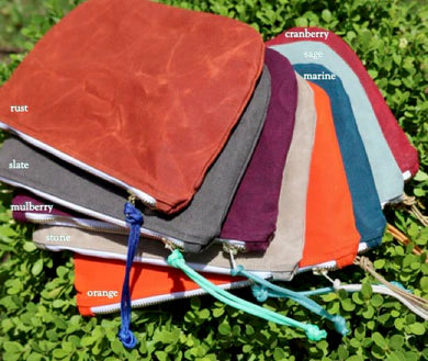*Sample Sale* waxed canvas clutch