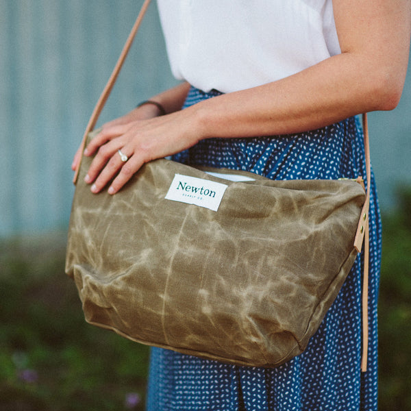 waxed canvas crossbody bag