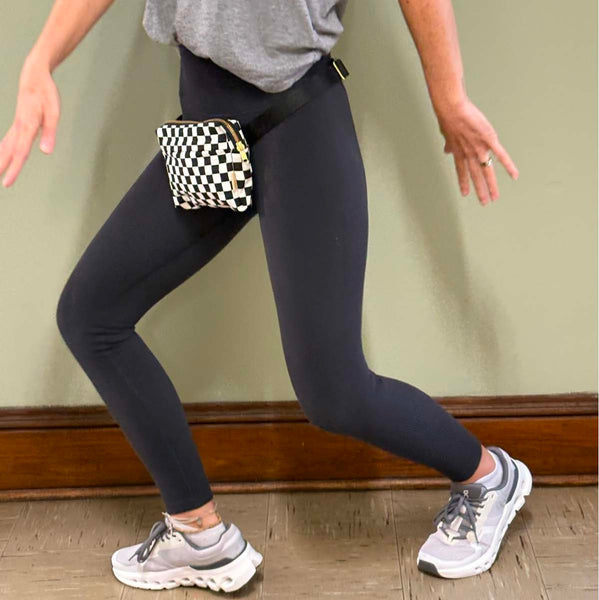 checkered canvas concert bag