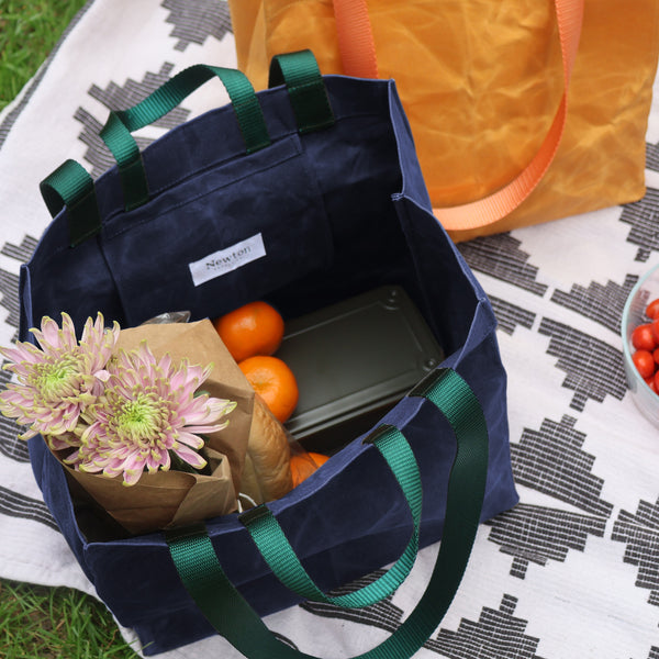 waxed canvas market tote - custom colorway