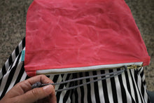 pink waxed canvas concert bag or clutch