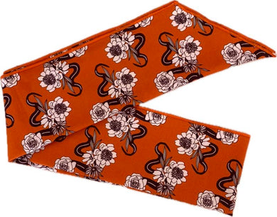 Block Print Headband: Snakes and Flowers