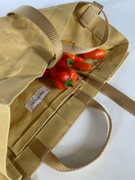 waxed canvas transport tote