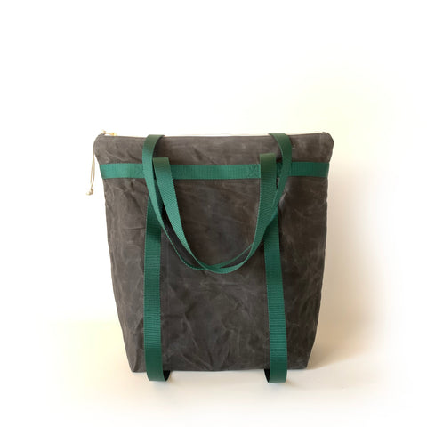 waxed canvas totepack - convertible
