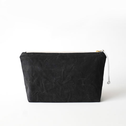 waxed canvas cosmetic bag - large