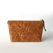 waxed canvas cosmetic pouch